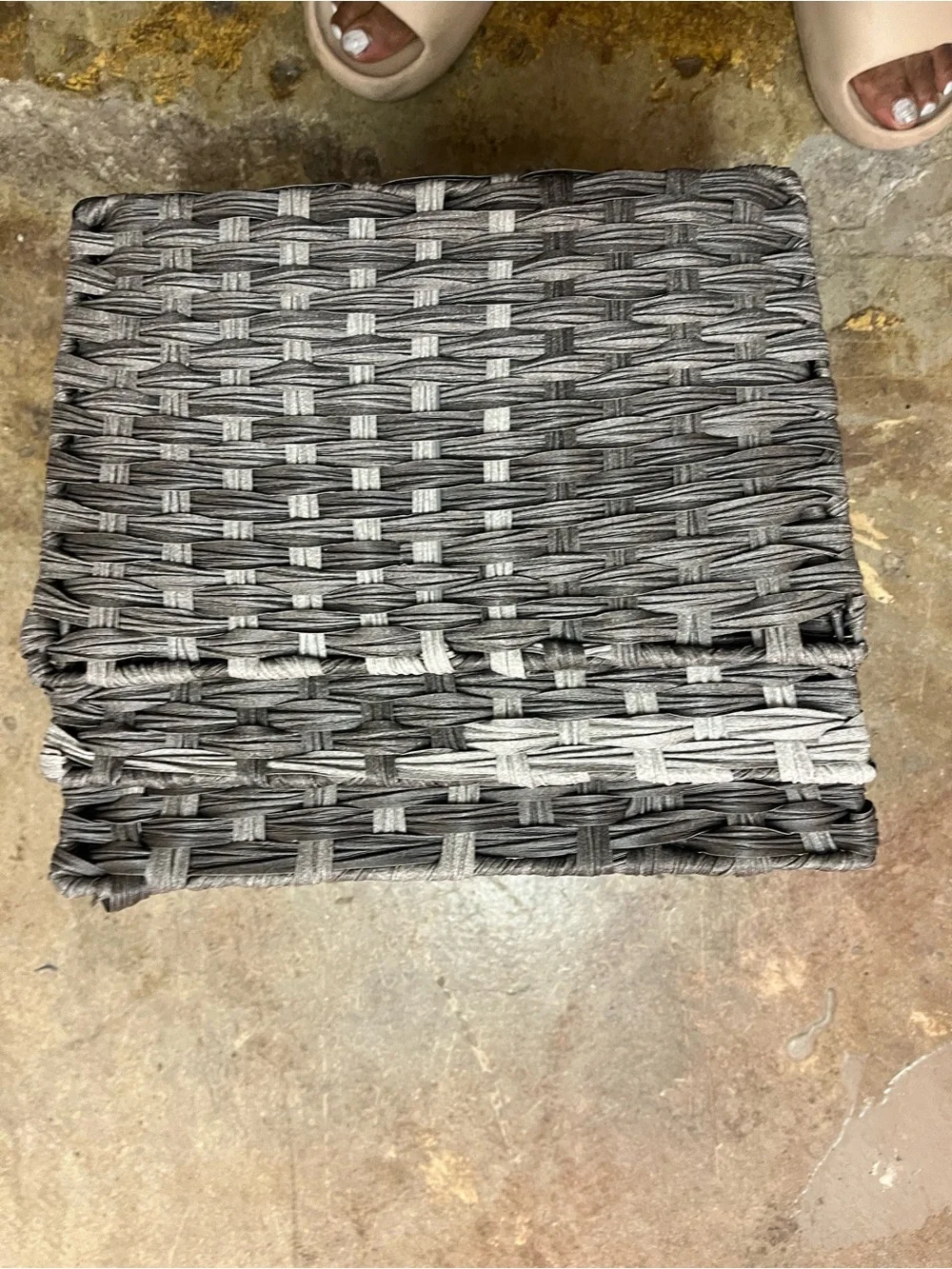 Woven Storage Basket – Gray Home Accent